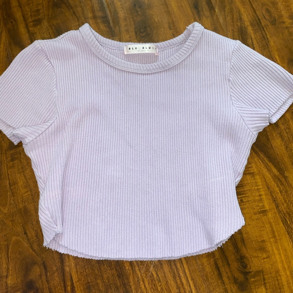 purple crop top